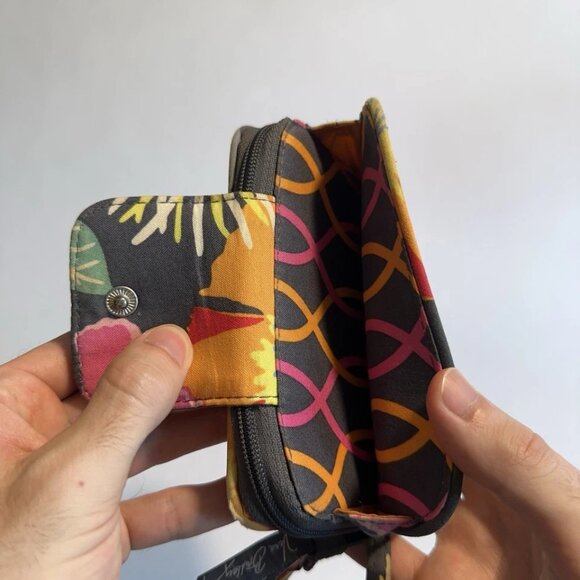 Vera Bradley Jazzy Blooms Phone Wristlet ID Wallet Clutch Tropical Flowers - Picture 3 of 4